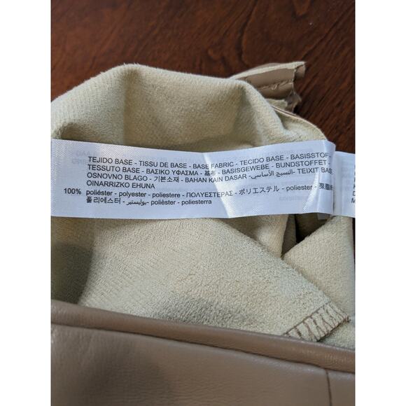 Zara Faux Leather Leggings XS Camel Brown High Waist‎ Zipper Ankle Skinny Career - Picture 8 of 16